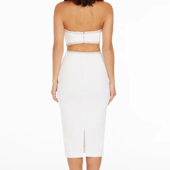Dress The Population Cutout Midi Ari Dress Medium White - Picture 6 of 6